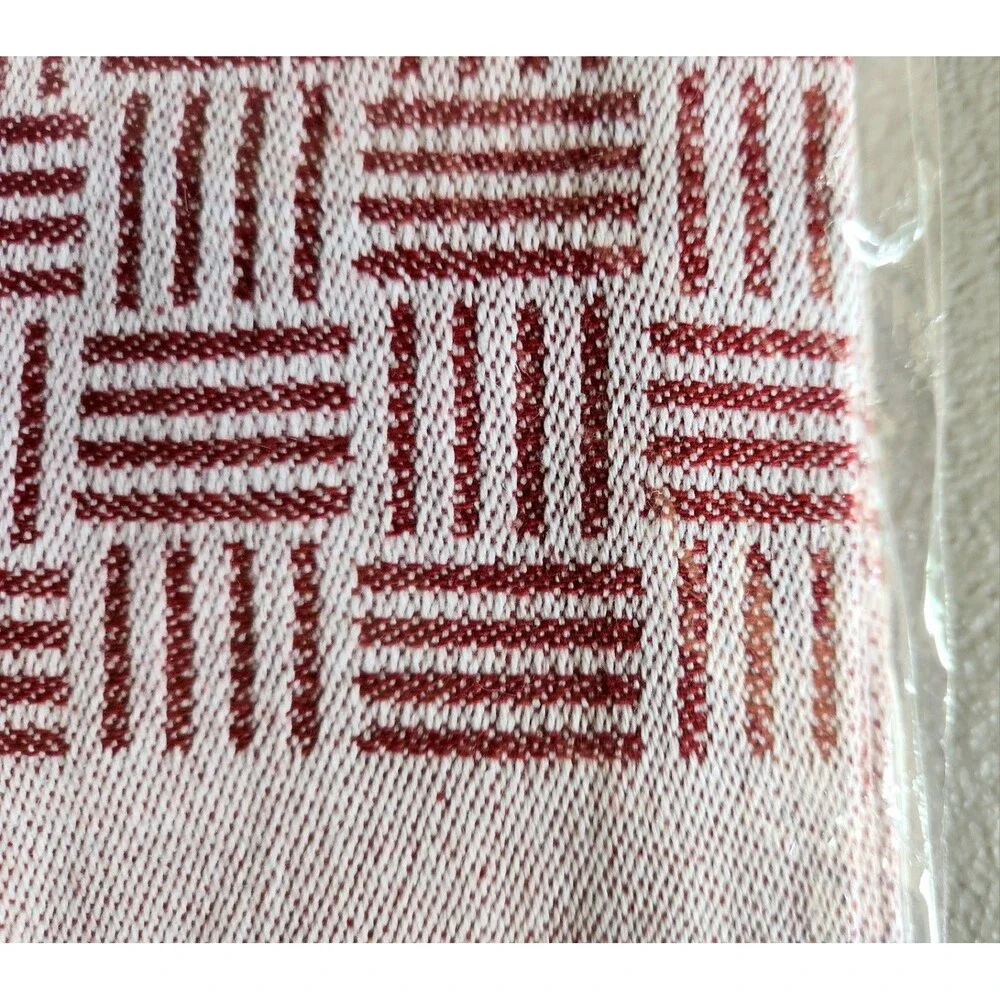 Set Of 2 NWT BURLAP & BARREL Kitchen Towels Red White 100% Cotton 24